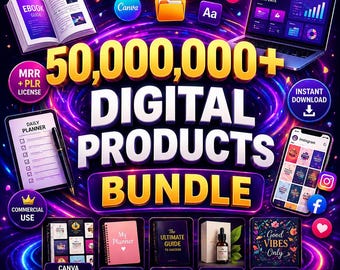 Pacote Gigante com Mais de 55 Milhões de Produtos Digitais PLR/MRR | E-books, Cursos e Modelos para Revenda | Download Digital