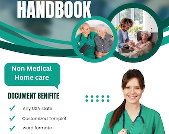 Home Care Employee Handbook Template | Caregiver Policy Manual | HIPAA Compliant | Editable Word PDF | Non Medical Home Care Agency Kit