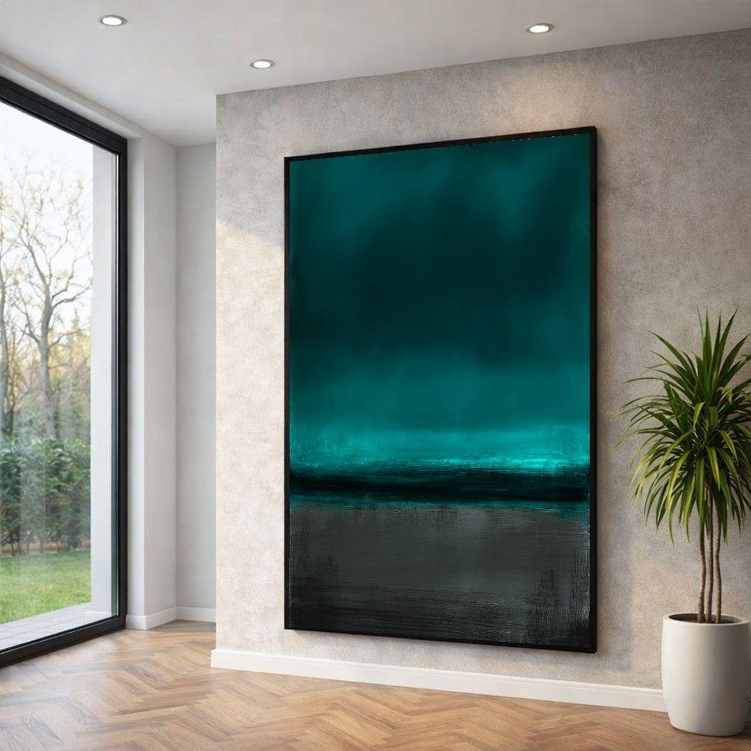 Mark Rothko Deep Teal Black Canvas Art - Etsy