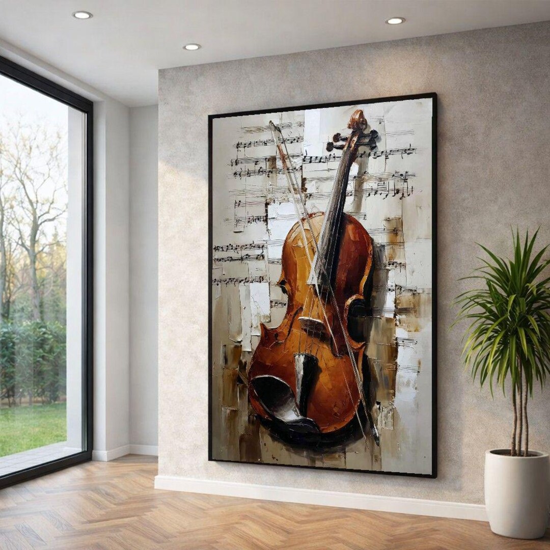 Violin Sheet Music Canvas Wall Art, Rustic Decor - Etsy