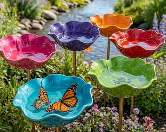 Estación de riego para abejas con forma de flor de resina hecha a mano, comedero para pájaros de exterior, regalo de decoración de jardín