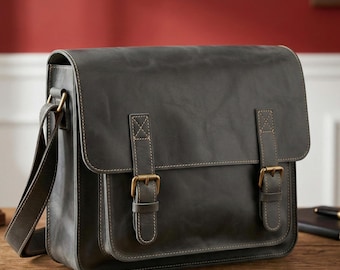 Leather Messenger Bag PDF Pattern | Flap Shoulder Bag Sewing Template (Digital Download)