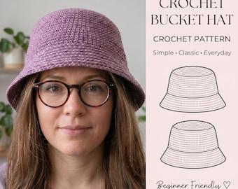 Crochet Bucket Hat Pattern | Summer Cotton Bucket Hat Pattern | Crochet Sun Hat Pattern | Beginner Crochet Hat PDF