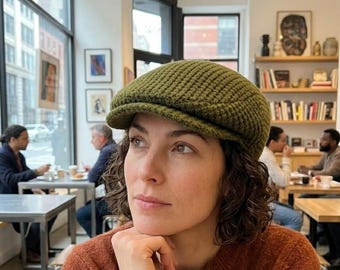 Crochet Flat Cap Pattern, Newsboy Hat Tutorial, Structured Brim, Confident Beginner (PDF Download)