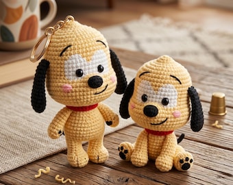 Pluto Dog Crochet Pattern PDF | Amigurumi Disney Dog Tutorial | Beginner Friendly Stuffed Animal Pattern | Sitting & Standing Version