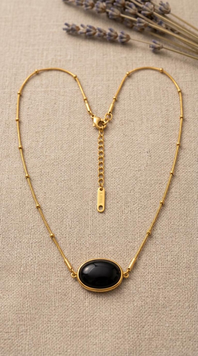 Collier Noir Or Mira main image 1