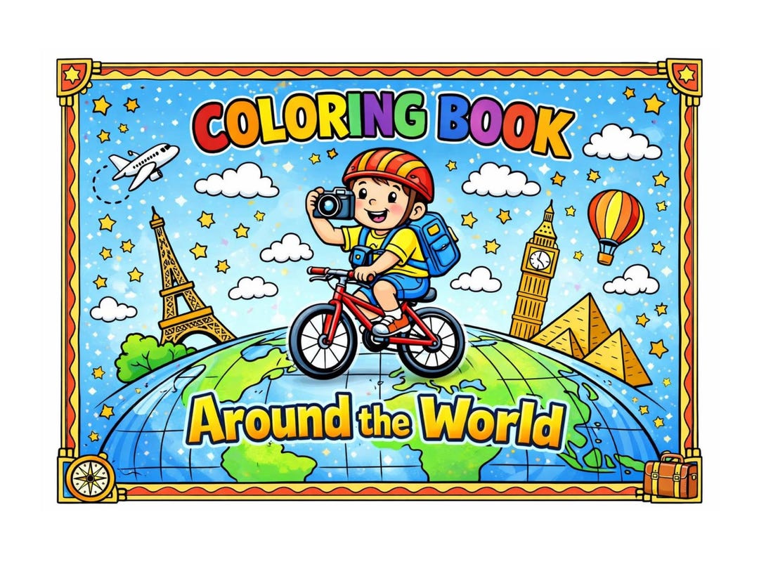 Around the World Coloring Book | Kids Travel Adventure | 50 Pages ...