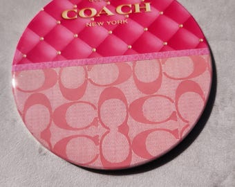 Posavasos de diseño / Posavasos de 10 cm / Posavasos rosa / Posavasos Coach / Posavasos de cerámica / Posavasos brillante / Posavasos de lujo
