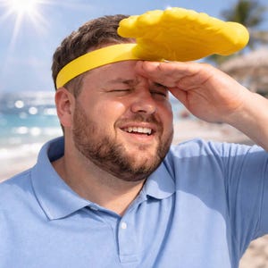 Divertente fascia con visiera a forma di mano - Cappello con visiera parasole a forma di palma per la spiaggia e le feste estive - Colori personalizzabili