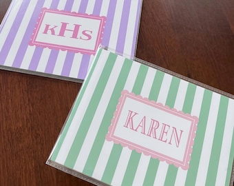 Personalized Large Mahjong Card Cover and Sleeve | Stripes Design| Mahj Player Gif