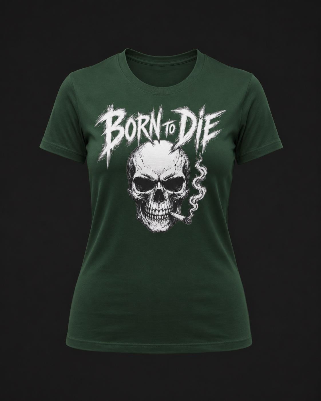 Born to Die Skull T-Shirt, Gothic Rock Shirt, Biker Graphic Tee, Metalhead Shirt, Alternative Clothing, Dark Skull Tee, Rocker Gift