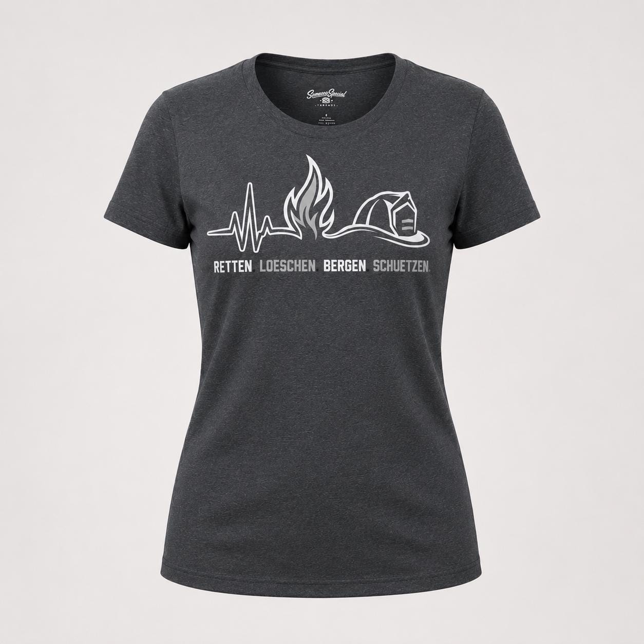 Feuerwehr T-Shirt - Retten Löschen Bergen Schützen Shirt für Feuerwehrmann, Feuerwehrfrau & freiwillige Feuerwehr