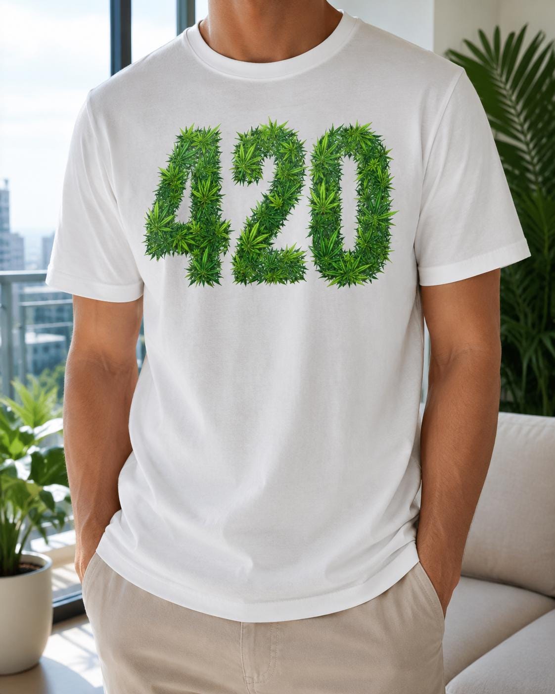 420 T-Shirt Cannabis Blatt Motiv, Kiffer Shirt, Weed Geschenk, Stoner Shirt, Hanf Shirt für Männer & Frauen