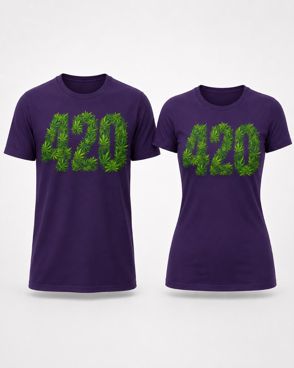 420 T-Shirt Cannabis Blatt Motiv, Kiffer Shirt, Weed Geschenk, Stoner Shirt, Hanf Shirt für Männer & Frauen