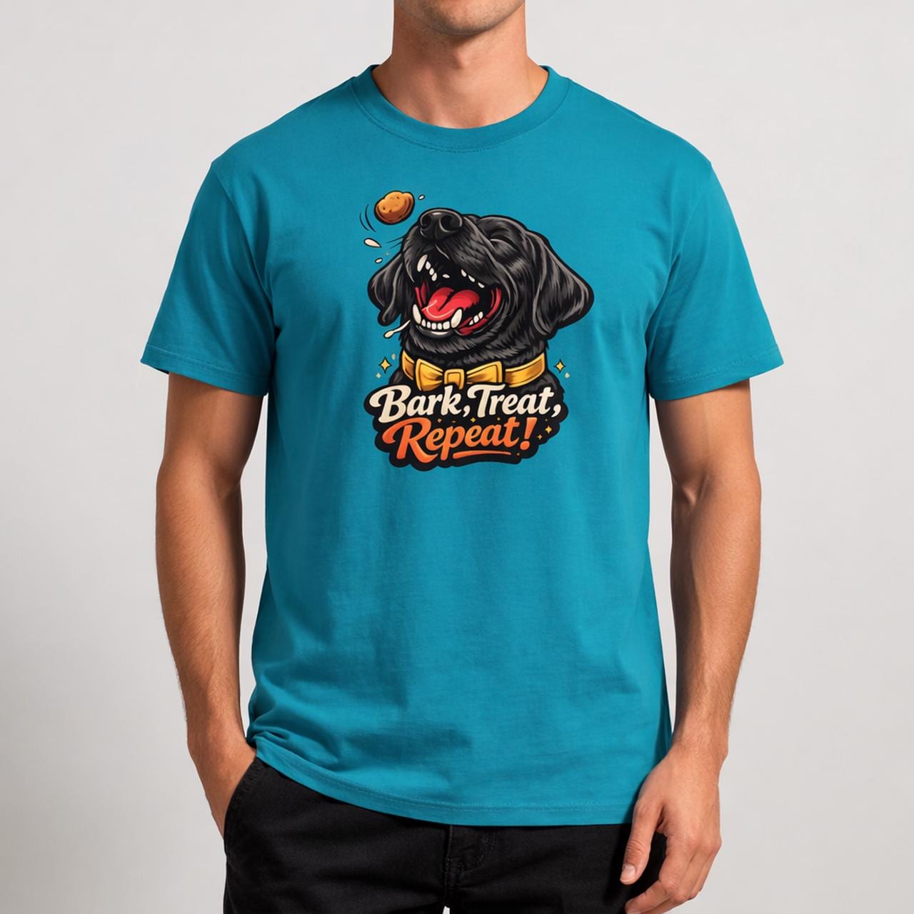 Bark Treat Repeat Labrador T-Shirt - Lustiges Hunde Shirt für Hundeliebhaber - Dog Mom Geschenk - Unisex Hunde Tee