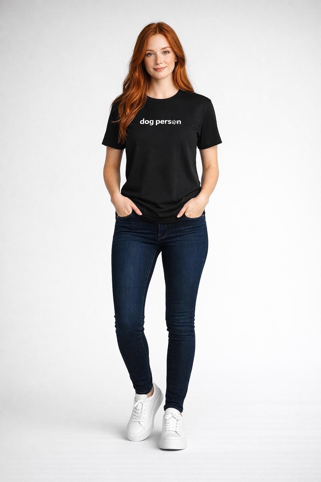 Dog Person T-Shirt, Hunde Shirt für Damen und Herren, Dog Lover Geschenk, minimalistisches Hundeshirt in Weiß oder Schwarz