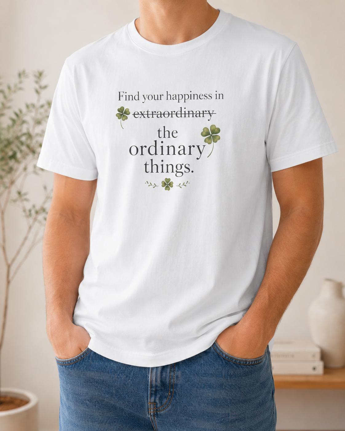 Find Your Happiness Shirt, Glücksbringer T-Shirt, Kleeblatt Shirt Damen Herren, Finde dein Glück