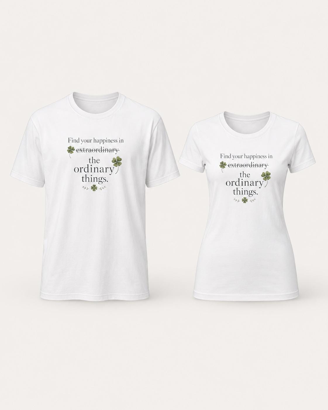Find Your Happiness Shirt, Glücksbringer T-Shirt, Kleeblatt Shirt Damen Herren, Finde dein Glück