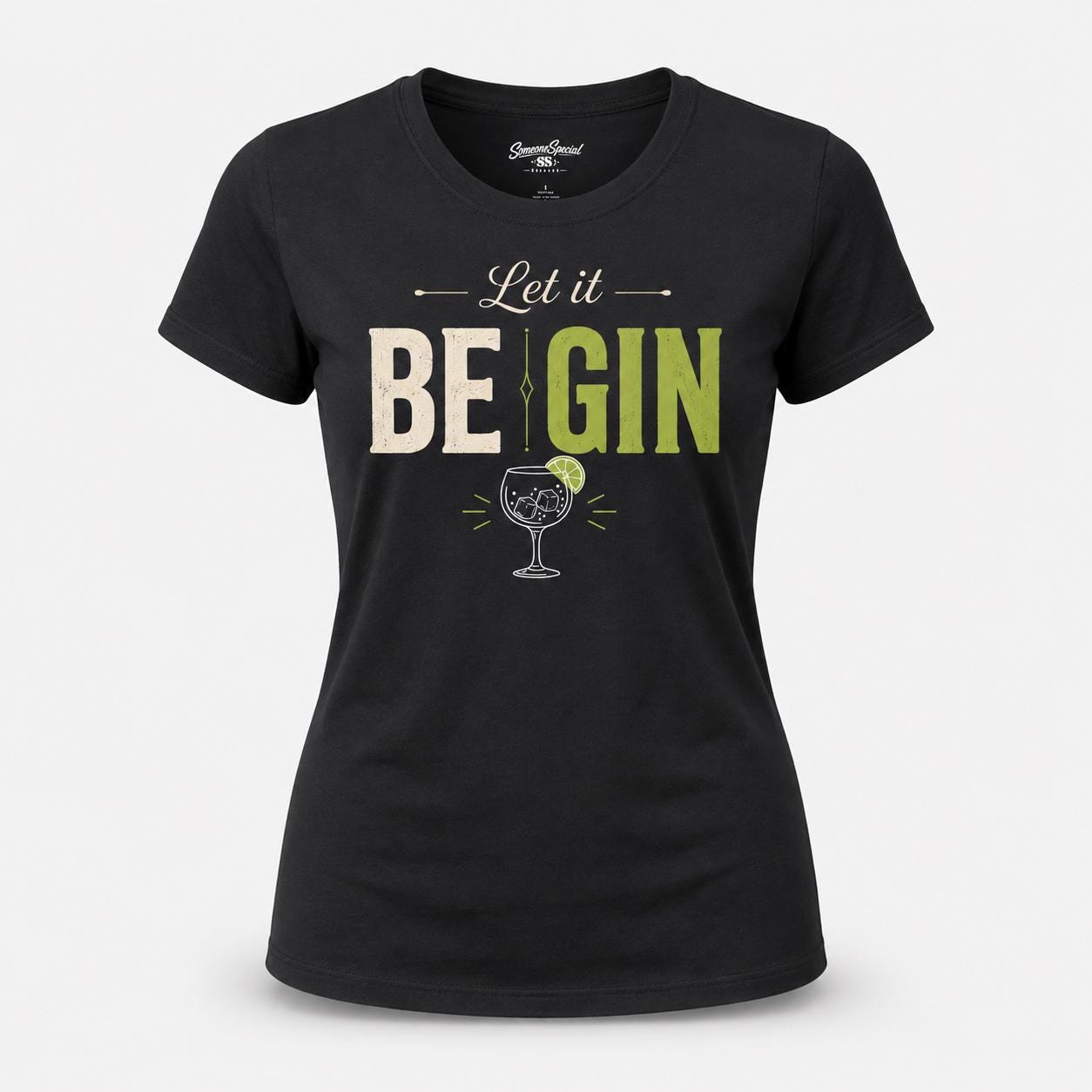 Let it BE GIN Shirt – lustiges Gin T-Shirt für Gin Liebhaber, Party, Barabend, Geschenk für Frauen & Männer