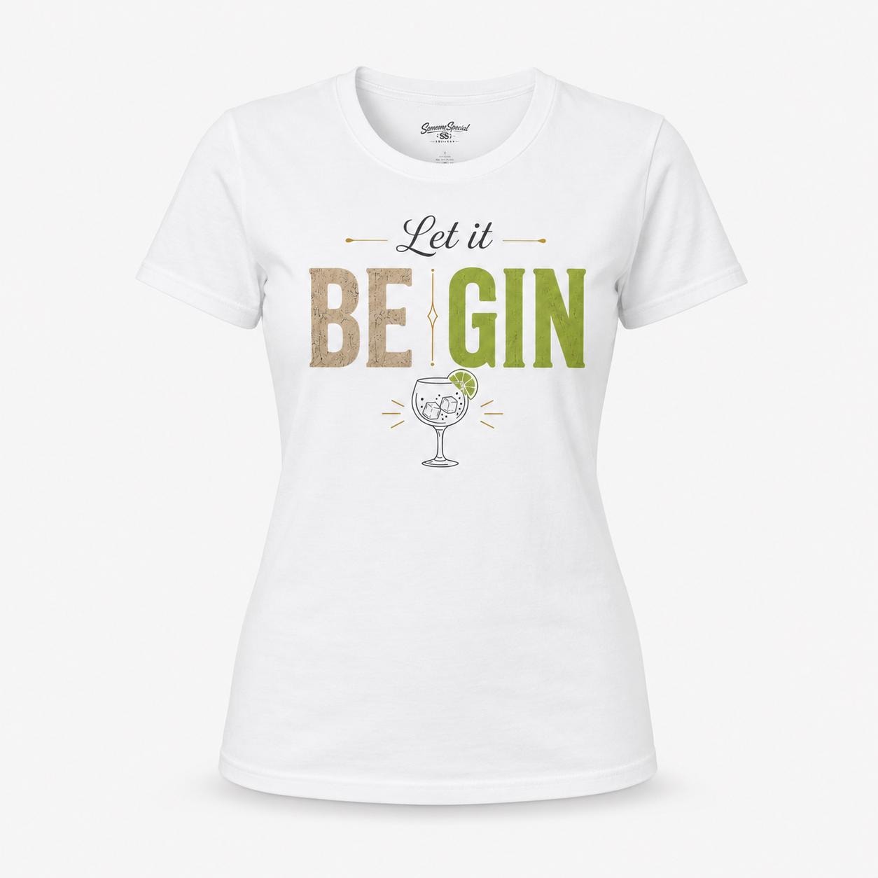 Let it BE GIN Shirt – lustiges Gin T-Shirt für Gin Liebhaber, Party, Barabend, Geschenk für Frauen & Männer