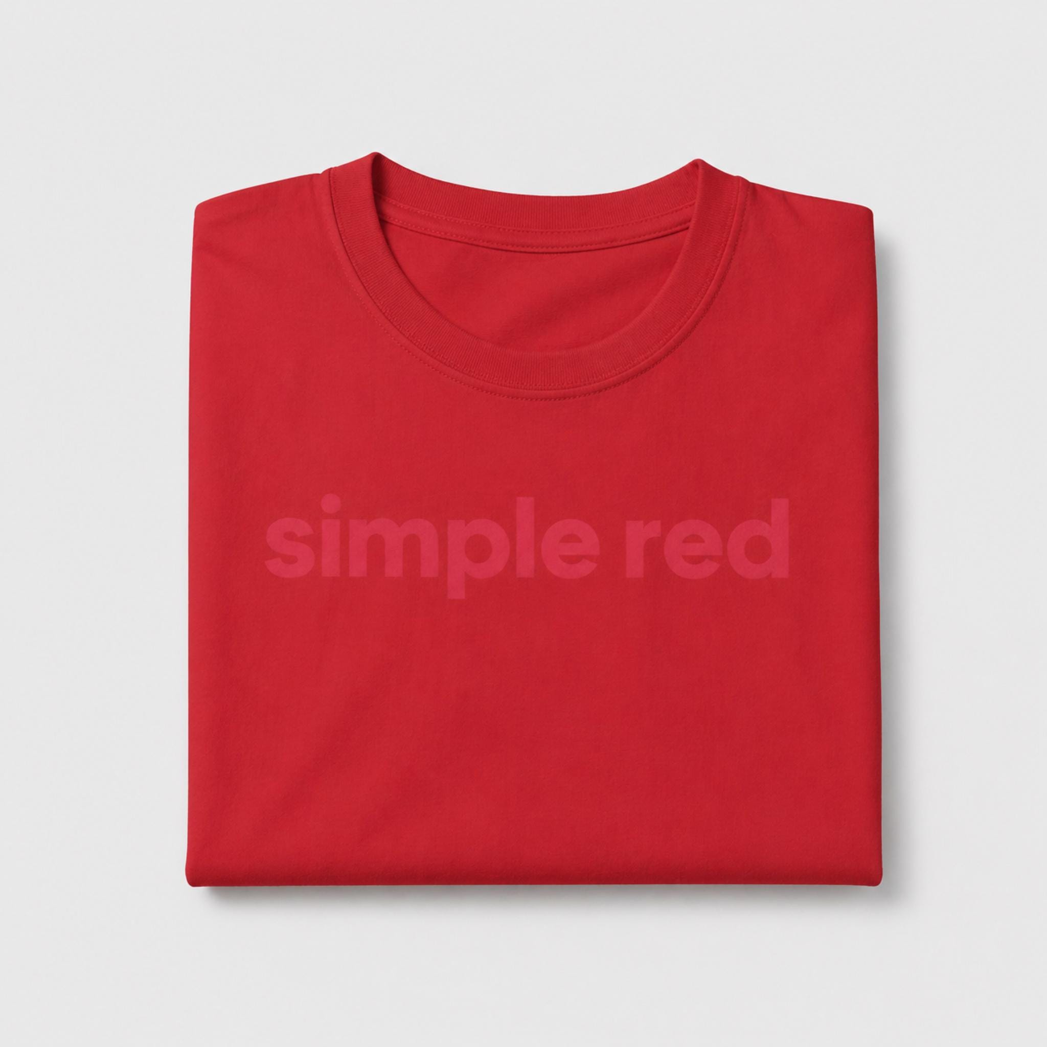 Simple Red T-Shirt - Ton-in-Ton Statement Shirt in Rot - Minimalistisches Unisex Shirt - Clean Fashion Basic - Dezentes Red-on-Red Design