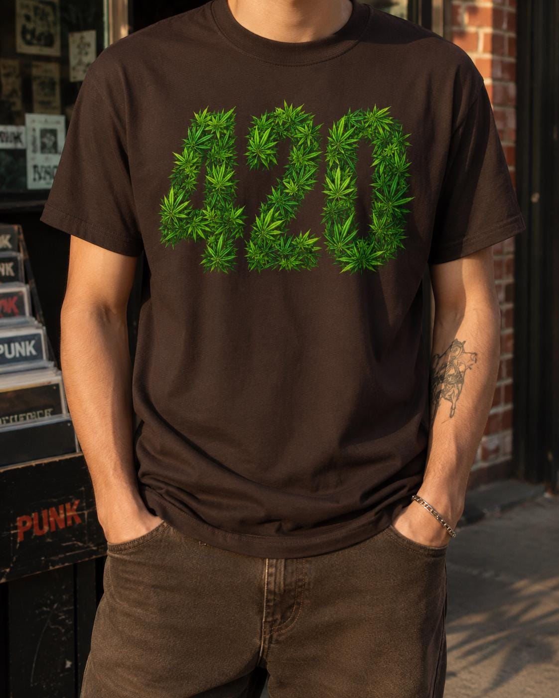 420 T-Shirt Cannabis Blatt Motiv, Kiffer Shirt, Weed Geschenk, Stoner Shirt, Hanf Shirt für Männer & Frauen