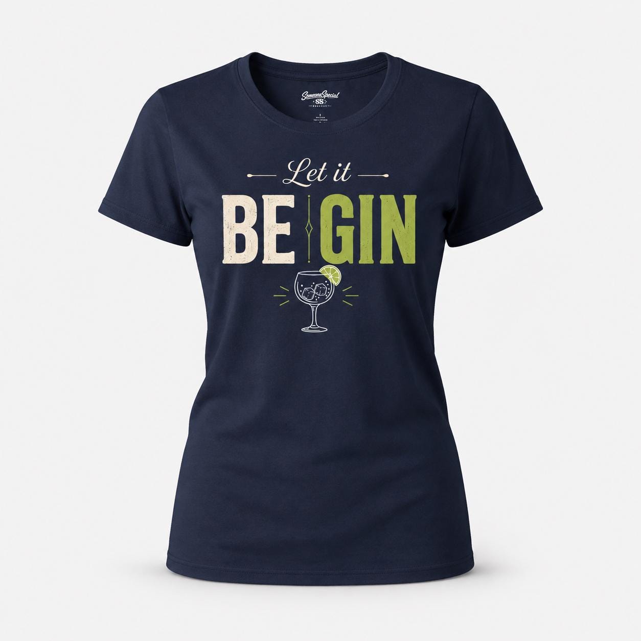 Let it BE GIN Shirt – lustiges Gin T-Shirt für Gin Liebhaber, Party, Barabend, Geschenk für Frauen & Männer