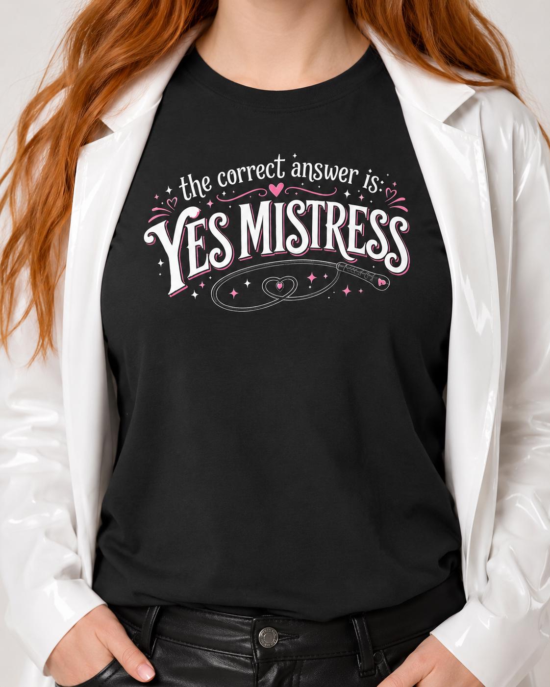 Die Herrin hat immer Recht Shirt, Yes Mistress Damen T-Shirt, Dominantes Statement Tee, Gothic Kinky Mistress Geschenk
