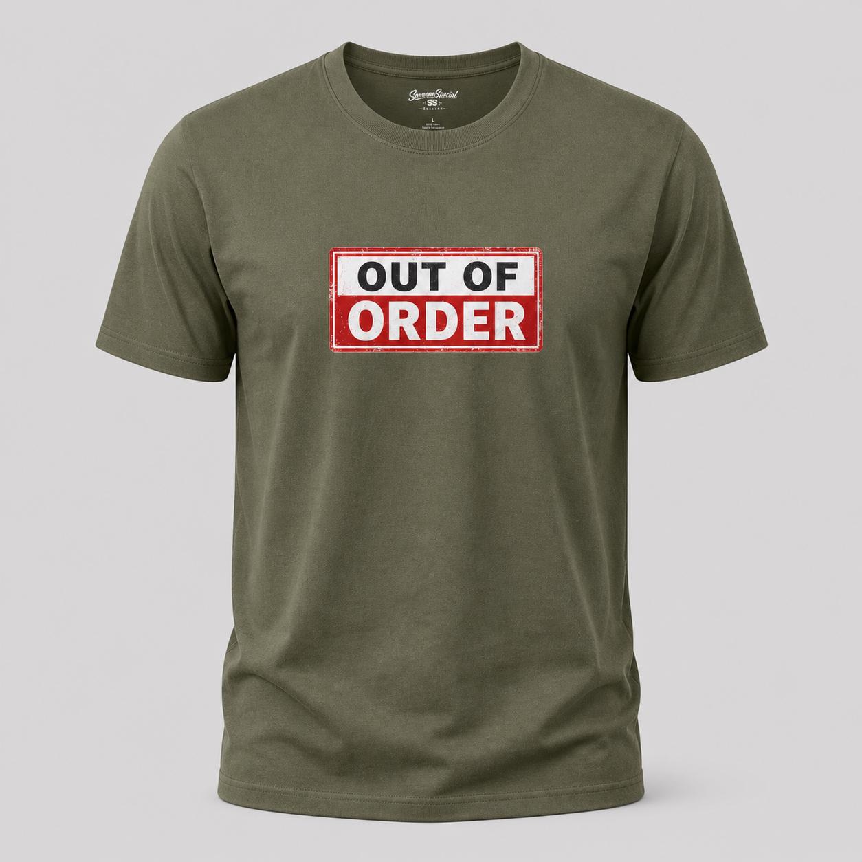 Out of Order Shirt, Funny Statement T-Shirt, Sarkastisches Graphic Tee, Unisex Streetwear Geschenk für Männer & Frauen