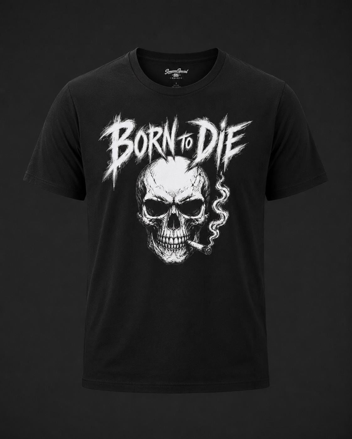 Born to Die Skull T-Shirt, Gothic Rock Shirt, Biker Graphic Tee, Metalhead Shirt, Alternative Clothing, Dark Skull Tee, Rocker Gift