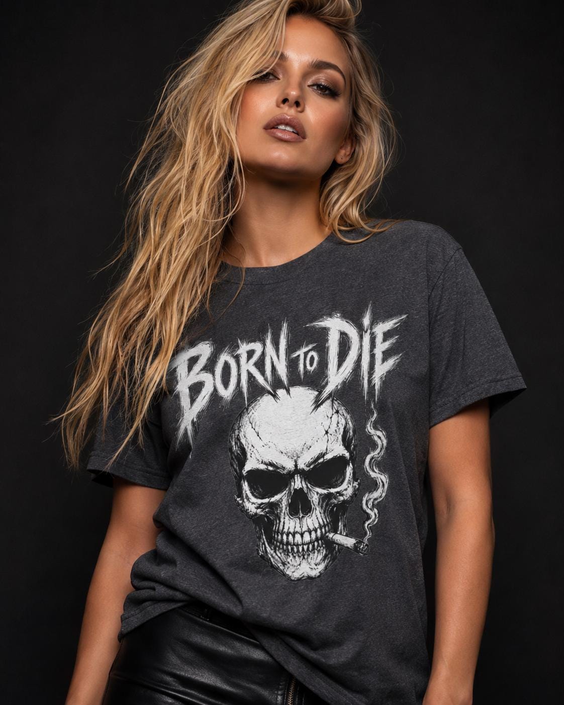 Born to Die Skull T-Shirt, Gothic Rock Shirt, Biker Graphic Tee, Metalhead Shirt, Alternative Clothing, Dark Skull Tee, Rocker Gift