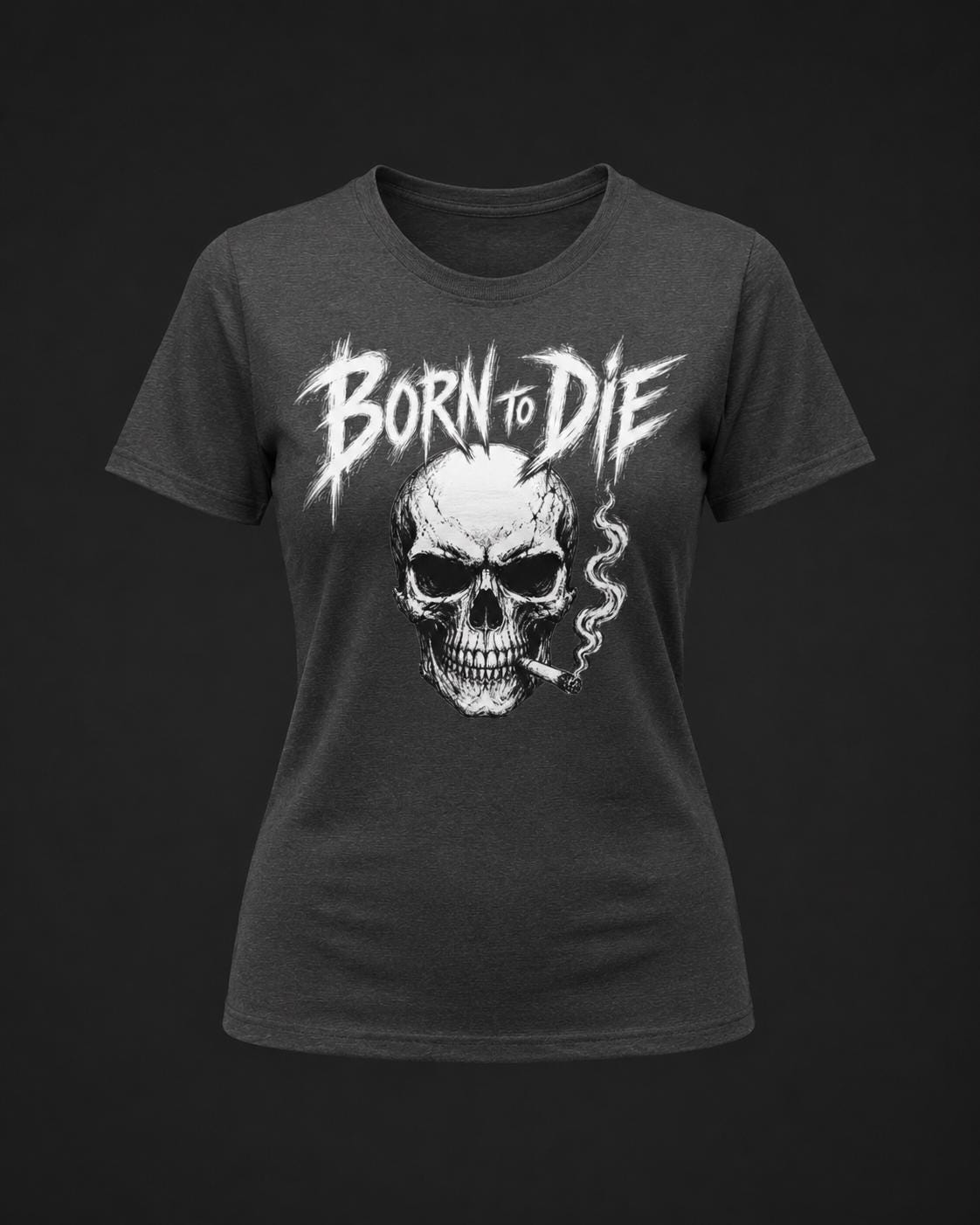 Born to Die Skull T-Shirt, Gothic Rock Shirt, Biker Graphic Tee, Metalhead Shirt, Alternative Clothing, Dark Skull Tee, Rocker Gift