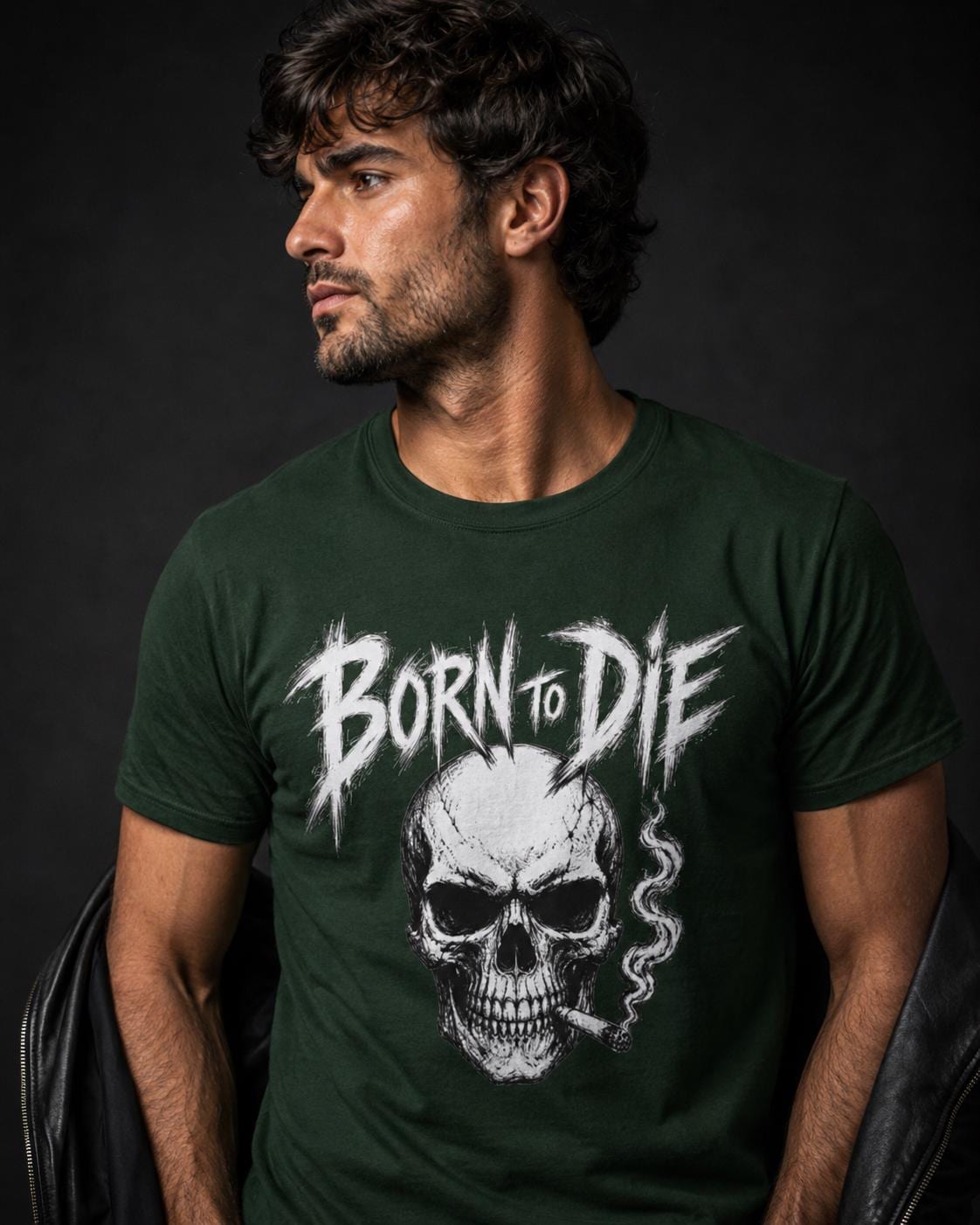 Born to Die Skull T-Shirt, Gothic Rock Shirt, Biker Graphic Tee, Metalhead Shirt, Alternative Clothing, Dark Skull Tee, Rocker Gift