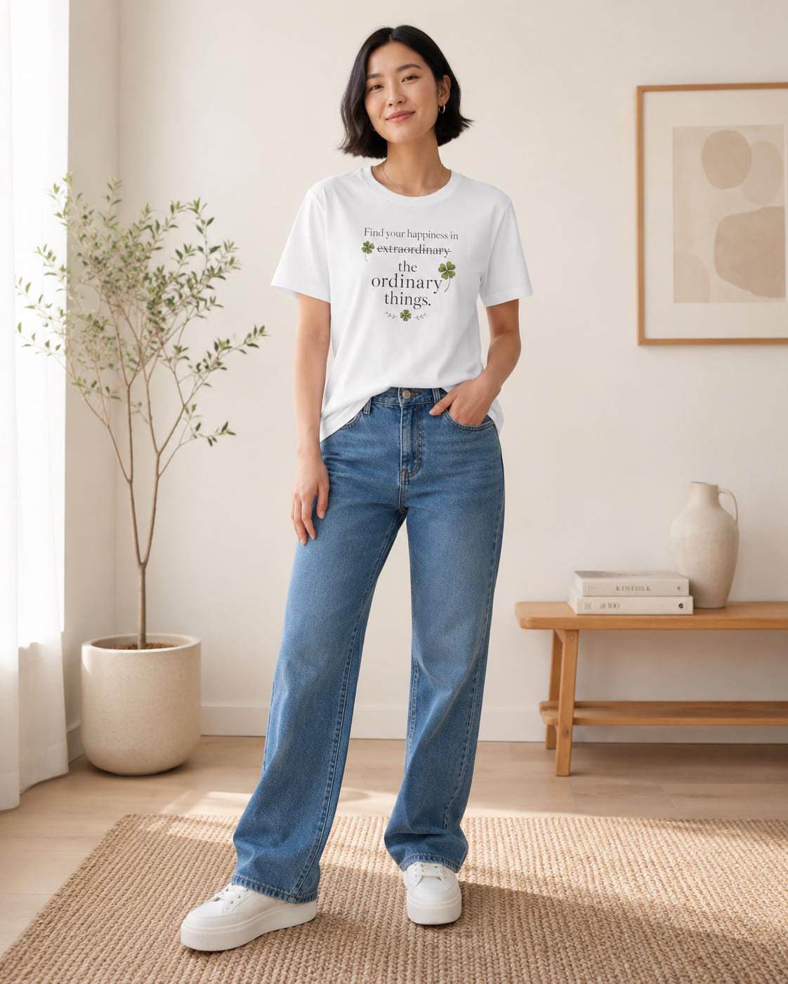Find Your Happiness Shirt, Glücksbringer T-Shirt, Kleeblatt Shirt Damen Herren, Finde dein Glück