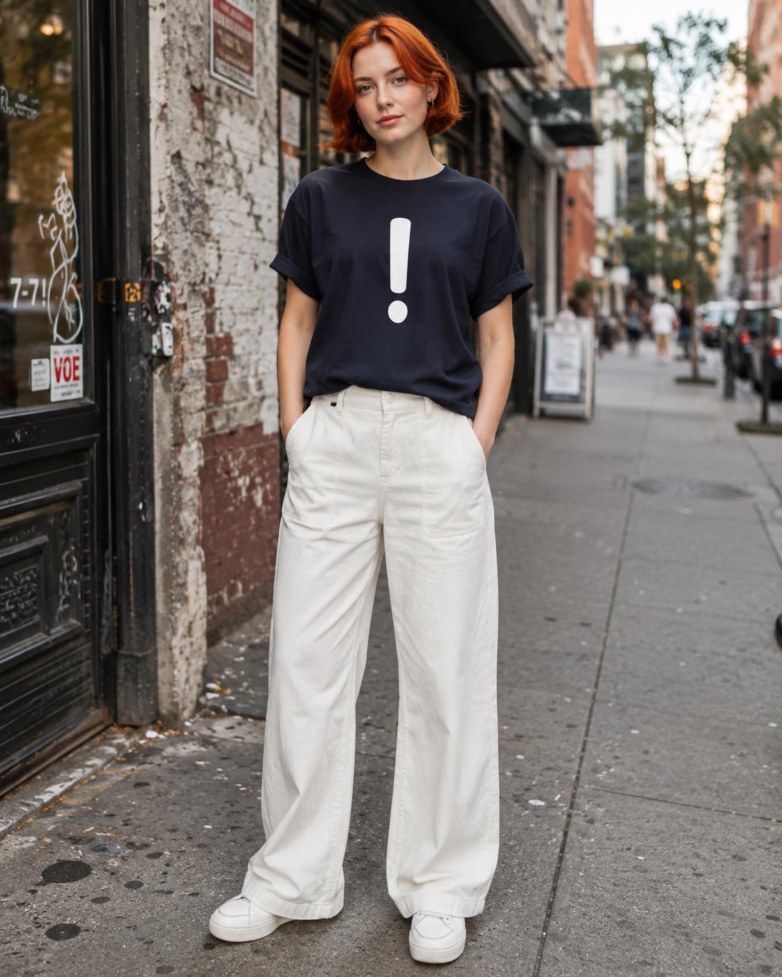 Someone Special T-Shirt Navy - Minimalistisches Statement Shirt mit Ausrufezeichen vorne & Lautschrift hinten