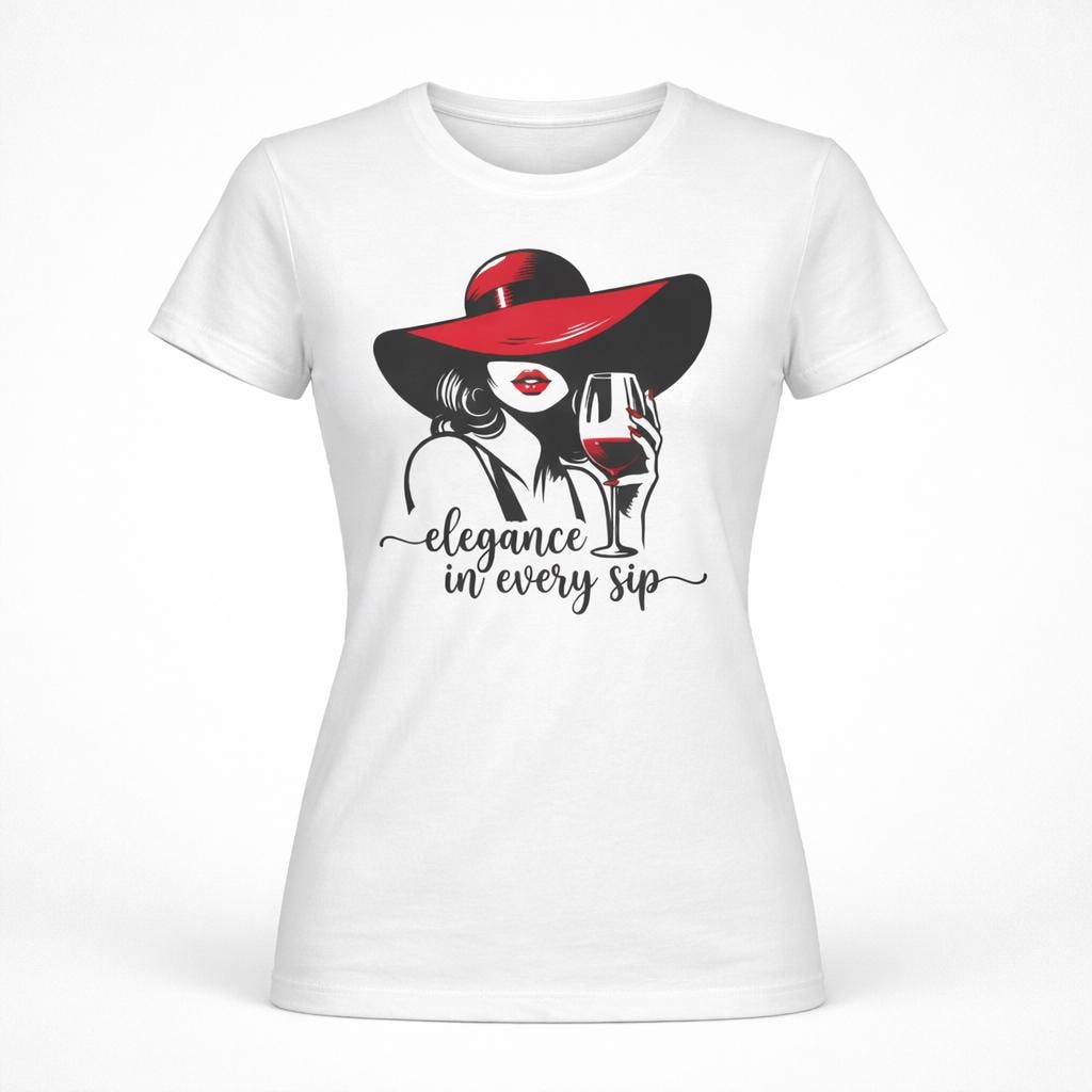 Weinliebhaber T-Shirt Damen, Elegance in Every Sip Shirt, Elegantes Wine Lover Tee, Geschenk für Weinliebhaberin