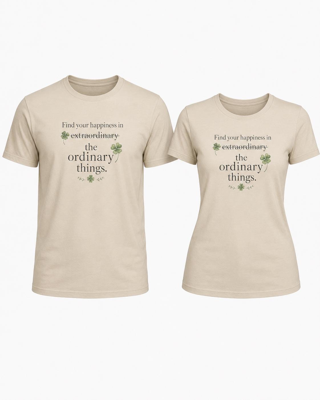 Find Your Happiness Shirt, Glücksbringer T-Shirt, Kleeblatt Shirt Damen Herren, Finde dein Glück