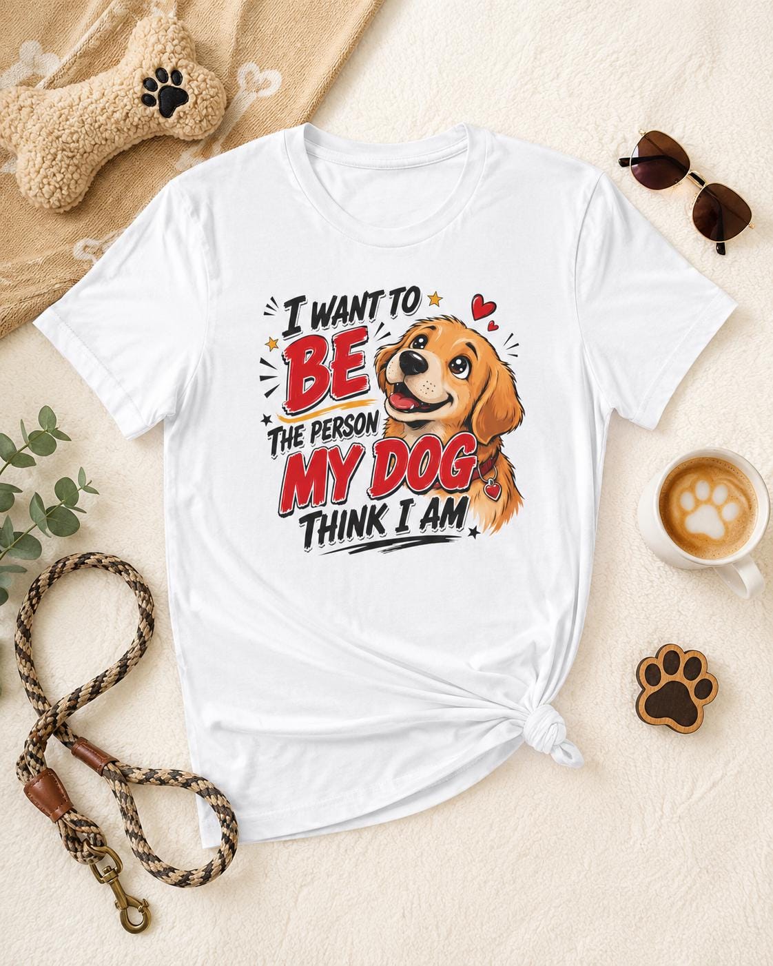 Dog Lover Shirt, Hunde T-Shirt, I Want To Be The Person My Dog Think I Am, Geschenk für Hundebesitzer, Hundemama, Hundepapa