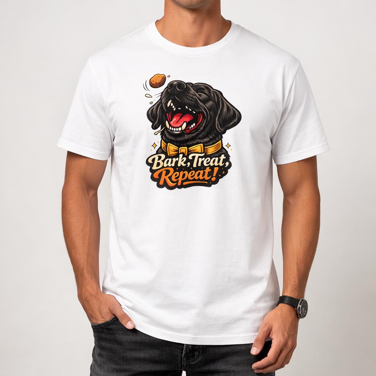 Bark Treat Repeat Labrador T-Shirt - Lustiges Hunde Shirt für Hundeliebhaber - Dog Mom Geschenk - Unisex Hunde Tee