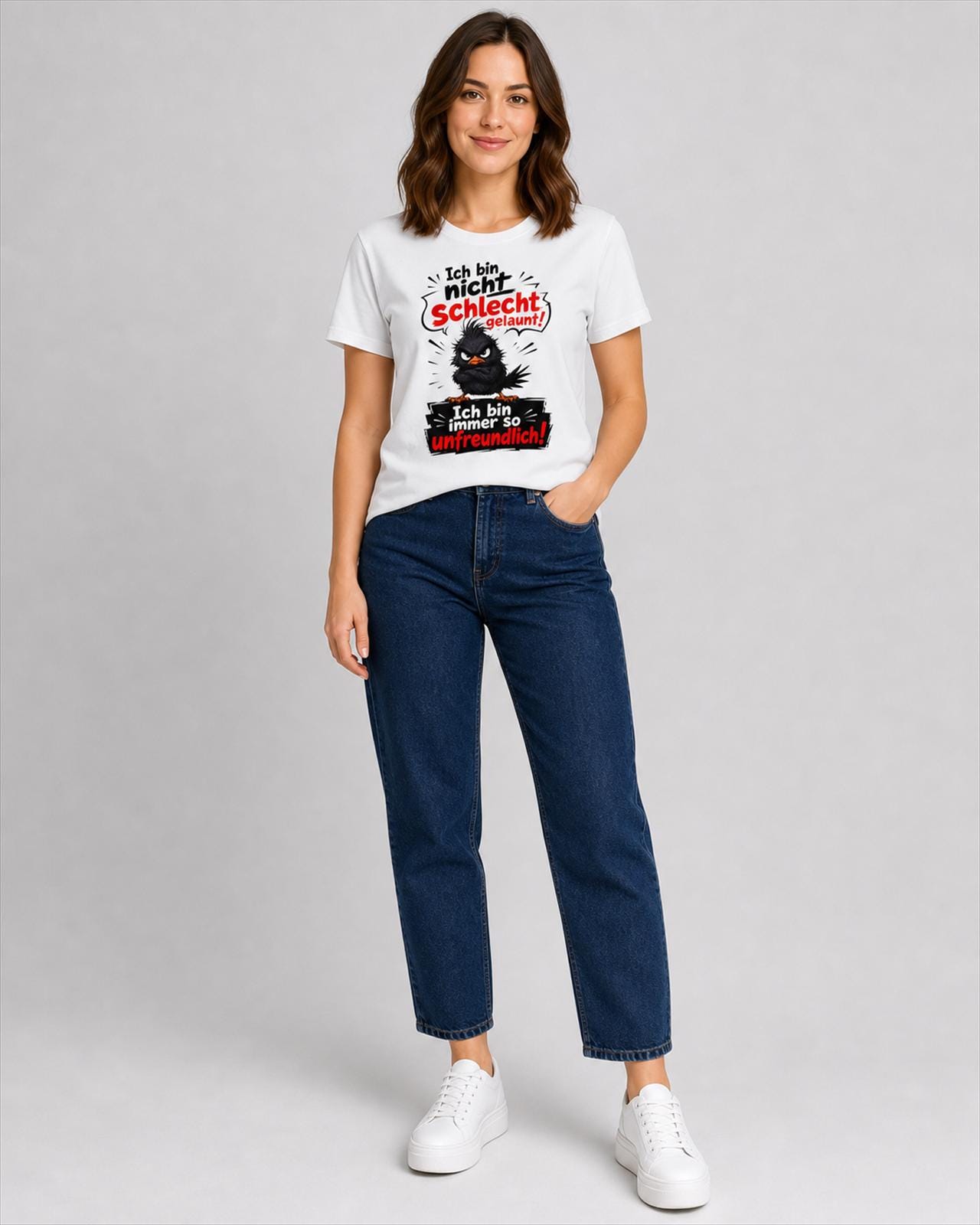 Ich bin nicht schlecht gelaunt, ich bin immer so unfreundlich, lustiges Spruch T-Shirt, Sarkasmus Shirt, freches Geschenk, Fun Shirt Unisex