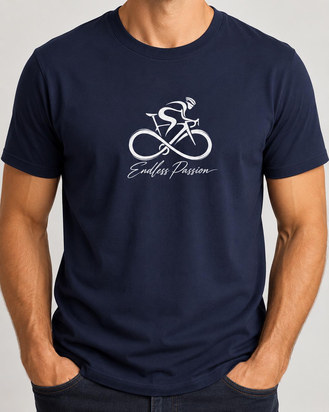 Fahrradfaher Biker T-Shirt Endless Passion - Cycling Shirt mit Infinity Motiv, Geschenk für Radfahrer, Gravel Bike & Rennrad Fans