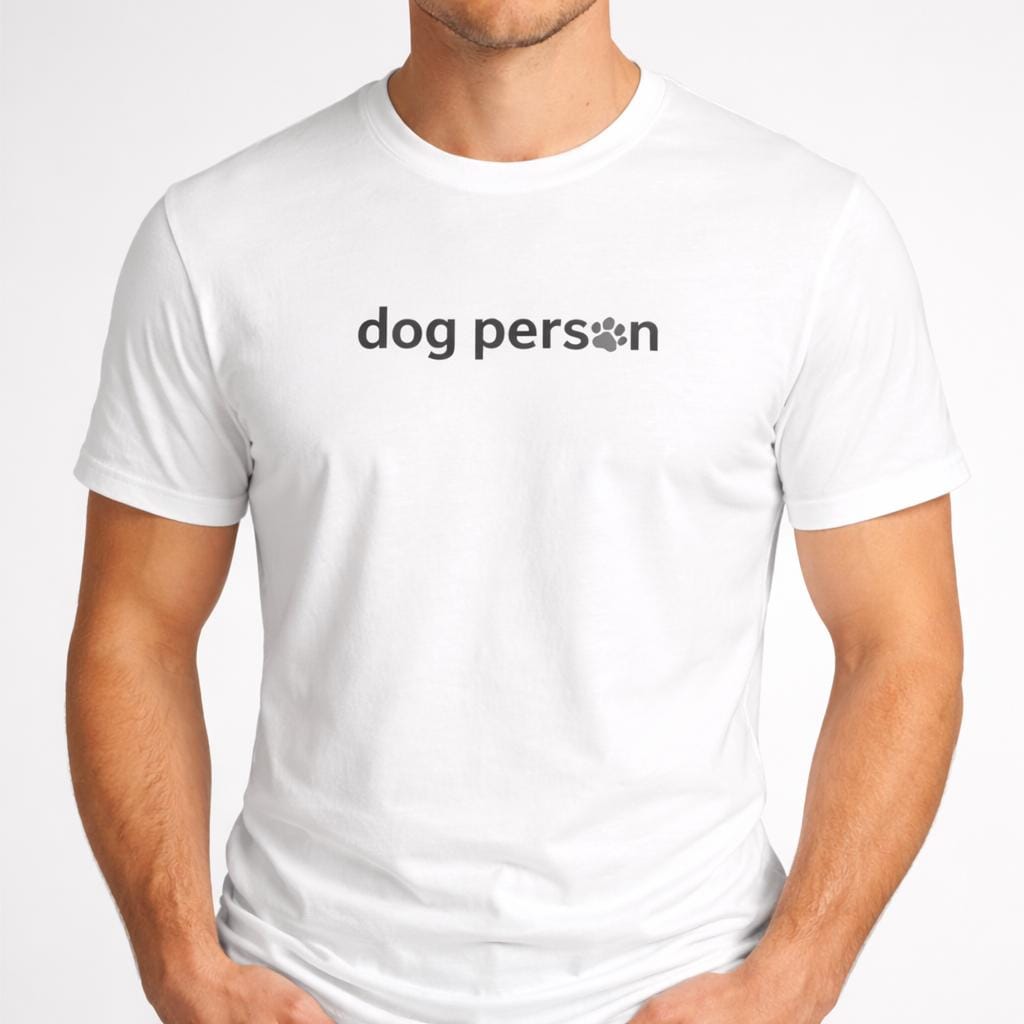 Dog Person T-Shirt, Hunde Shirt für Damen und Herren, Dog Lover Geschenk, minimalistisches Hundeshirt in Weiß oder Schwarz