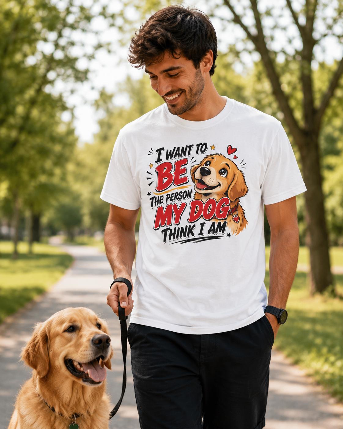 Dog Lover Shirt, Hunde T-Shirt, I Want To Be The Person My Dog Think I Am, Geschenk für Hundebesitzer, Hundemama, Hundepapa
