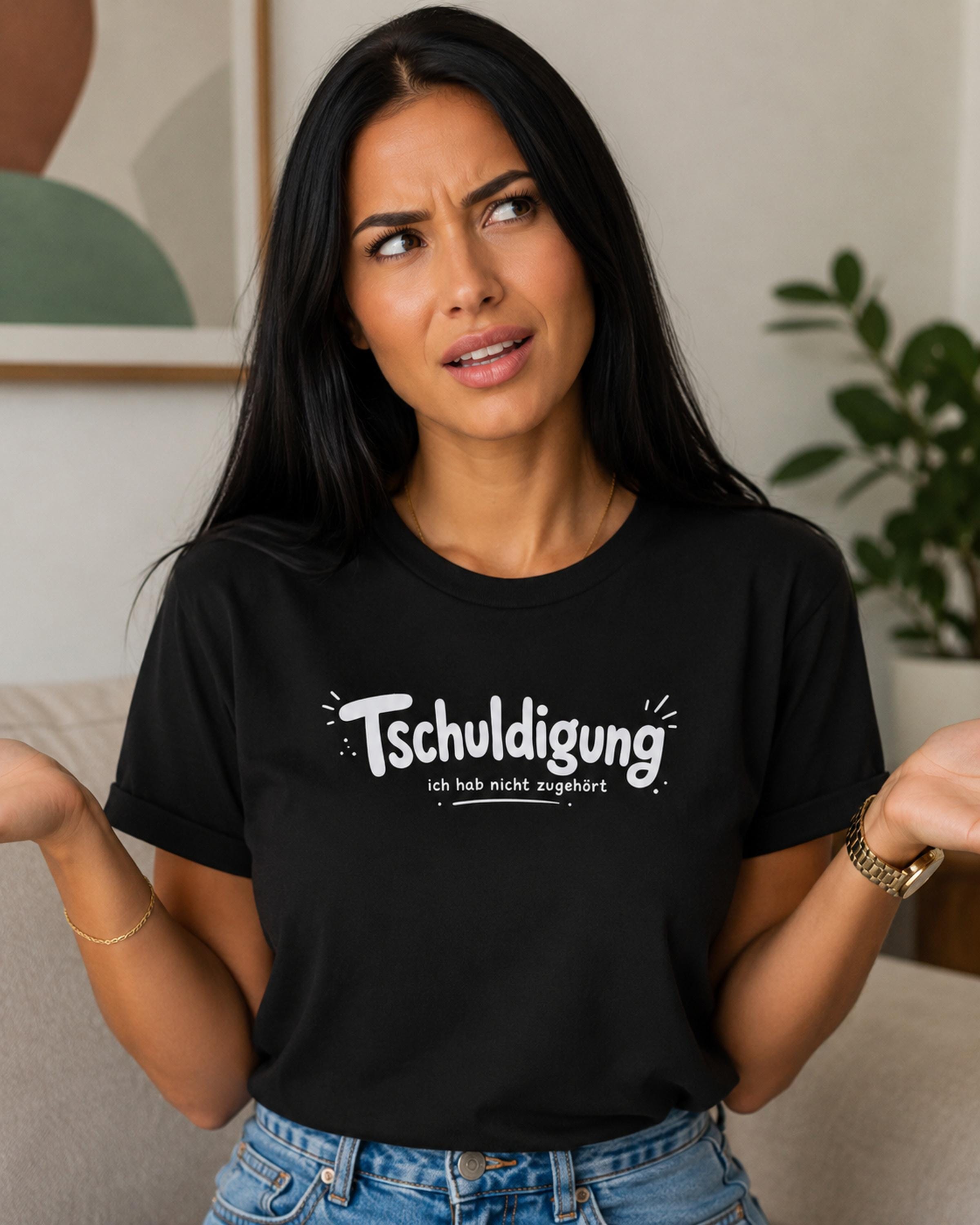 Tschuldigung Ich hab nicht zugehört Shirt - Lustiges T-Shirt für Männer & Frauen, Sarkasmus Shirt, Humor Geschenk, Casual Statement Tee