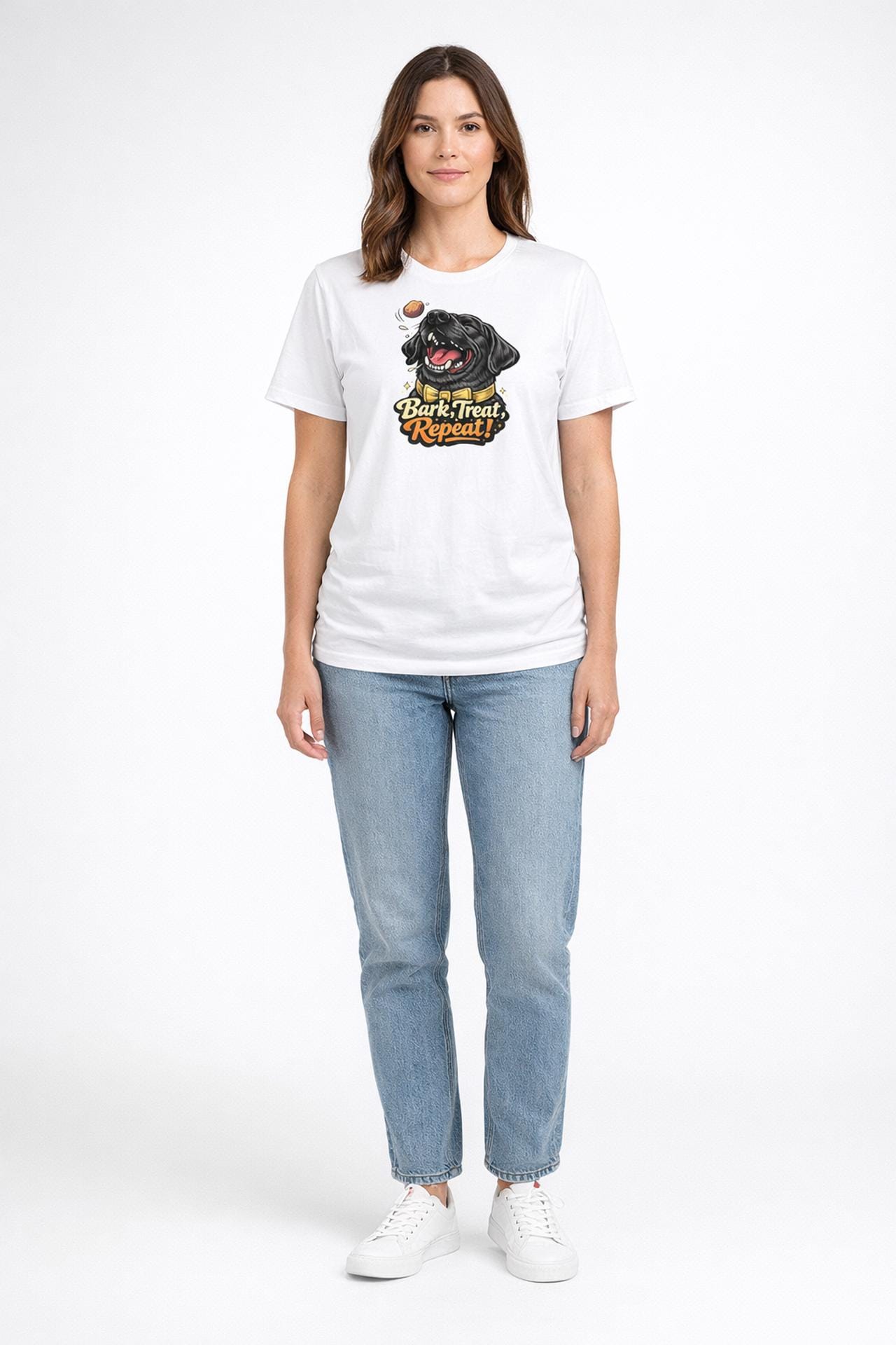 Bark Treat Repeat Labrador T-Shirt - Lustiges Hunde Shirt für Hundeliebhaber - Dog Mom Geschenk - Unisex Hunde Tee