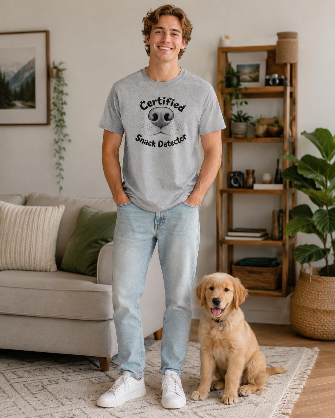 Certified Snack Detector Shirt - Lustiges Hunde T-Shirt für Hundeliebhaber, Dog Mom Dog Dad Geschenk, Welpen Shirt, Hundehalter Outfit