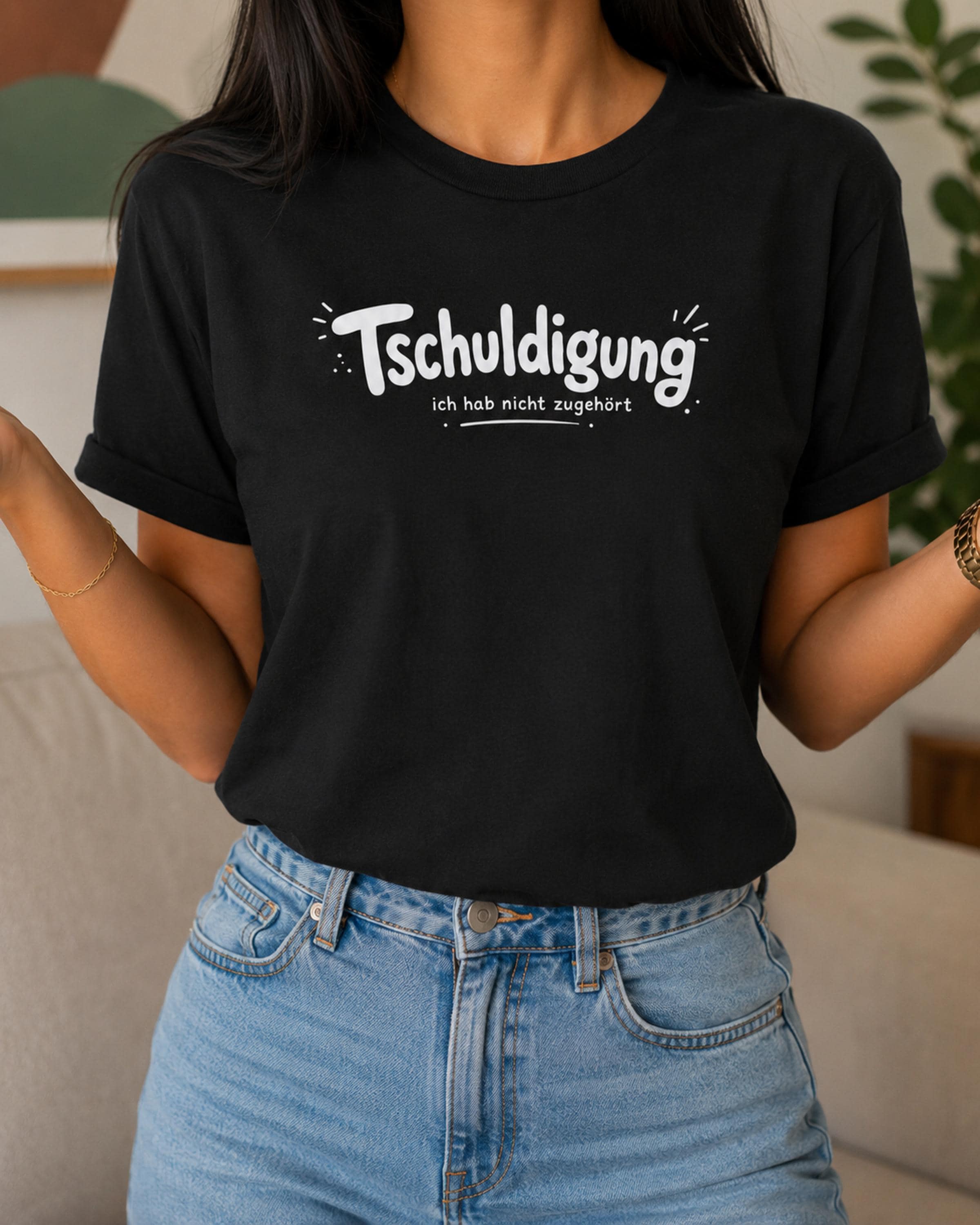 Tschuldigung Ich hab nicht zugehört Shirt - Lustiges T-Shirt für Männer & Frauen, Sarkasmus Shirt, Humor Geschenk, Casual Statement Tee