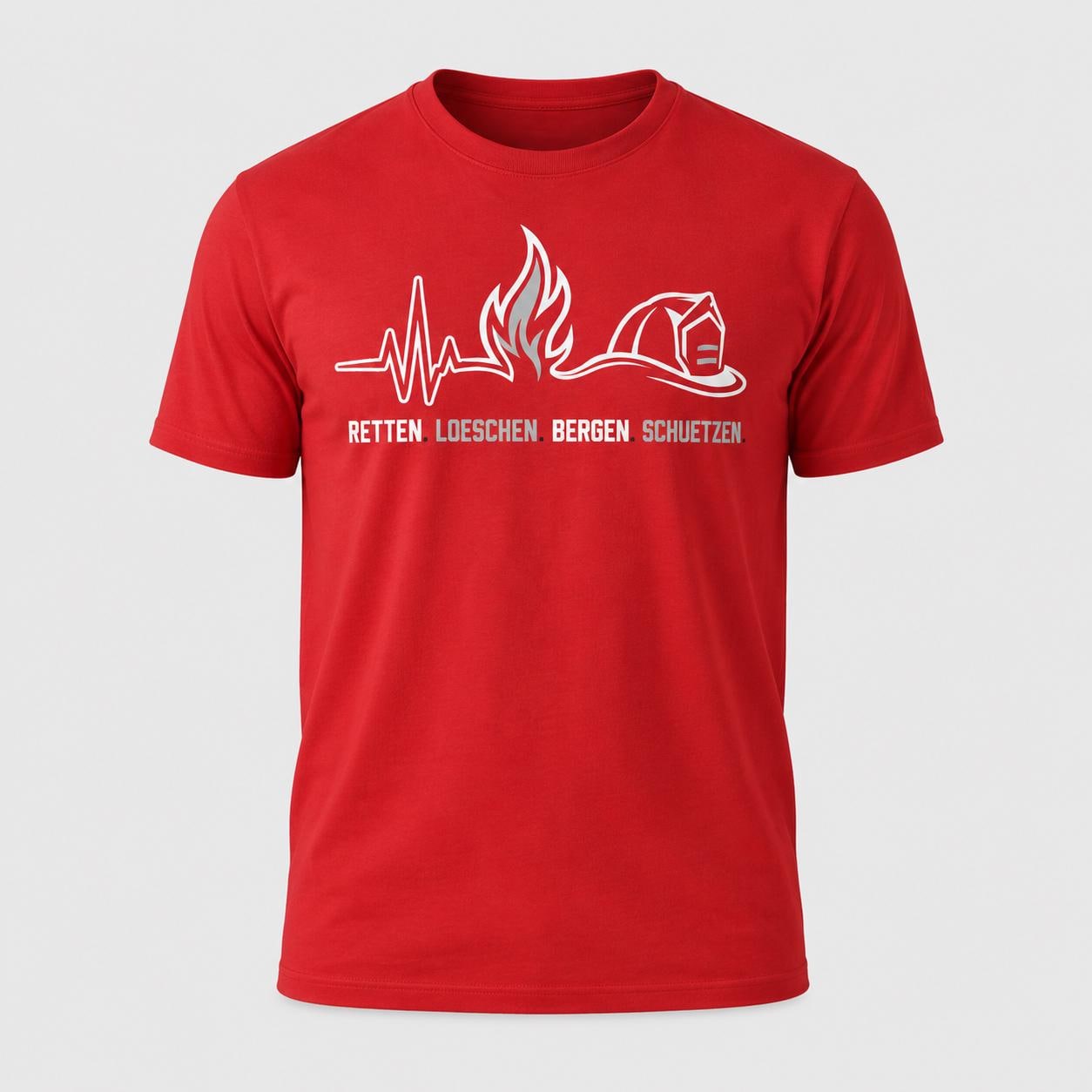 Feuerwehr T-Shirt - Retten Löschen Bergen Schützen Shirt für Feuerwehrmann, Feuerwehrfrau & freiwillige Feuerwehr