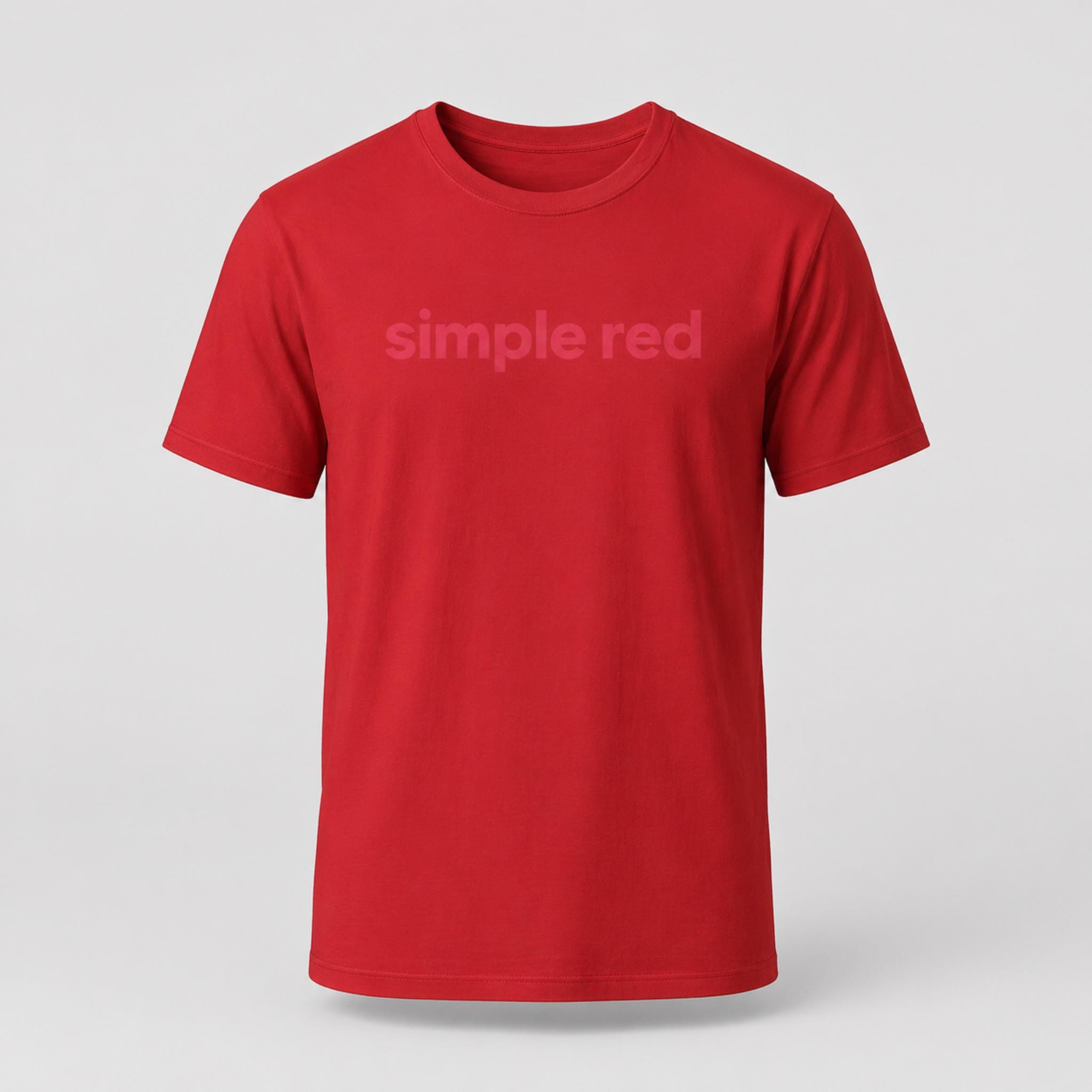 Simple Red T-Shirt - Ton-in-Ton Statement Shirt in Rot - Minimalistisches Unisex Shirt - Clean Fashion Basic - Dezentes Red-on-Red Design