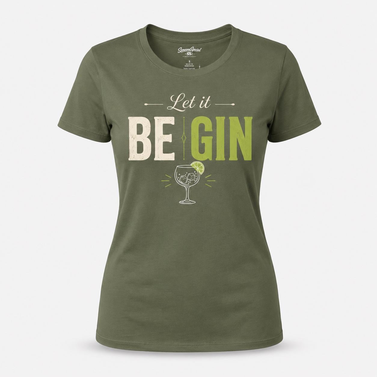 Let it BE GIN Shirt – lustiges Gin T-Shirt für Gin Liebhaber, Party, Barabend, Geschenk für Frauen & Männer